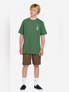 Volcom Stone Breakage Graphic Tee Green Size Large